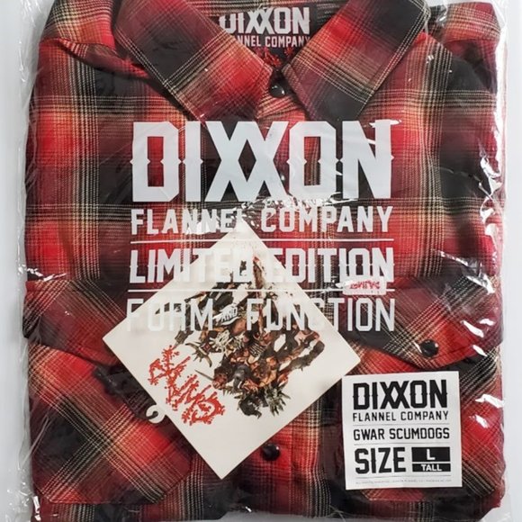 DIXXON Flannel GWAR Collab Limited Edition Men's Flannel Shirt L Tall LT - Picture 2 of 11